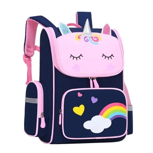 Large Unicorn Backpack- Blue image 0