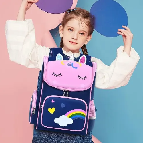 Large Unicorn Backpack- Blue image 2