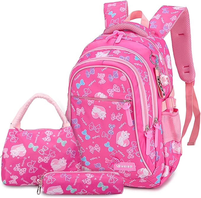 3 piece set school Backpack Kids Bookbags Set for Girls image 6