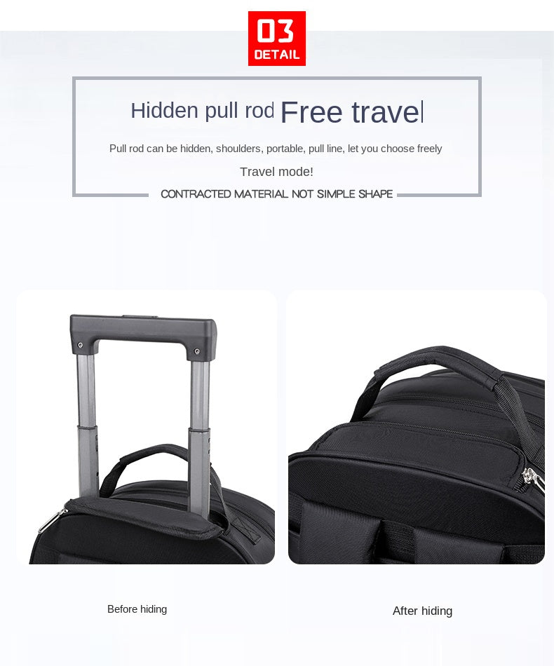 Multifunctional large capacity business, school and travel rolling backpack image 3