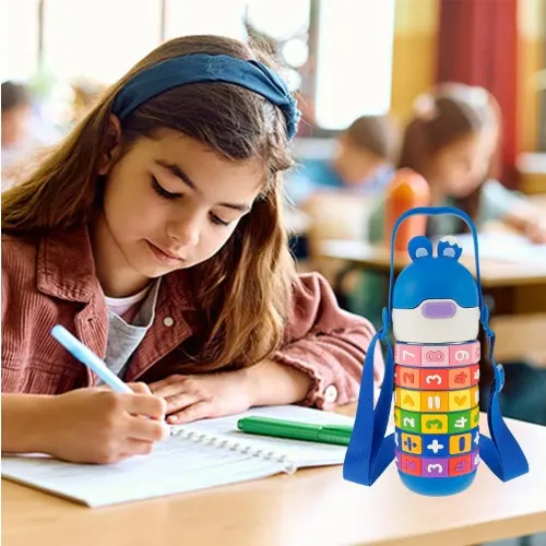 Spin Fun Insulated Mathematics Vacuum Kids Water Bottle - Blue image 2