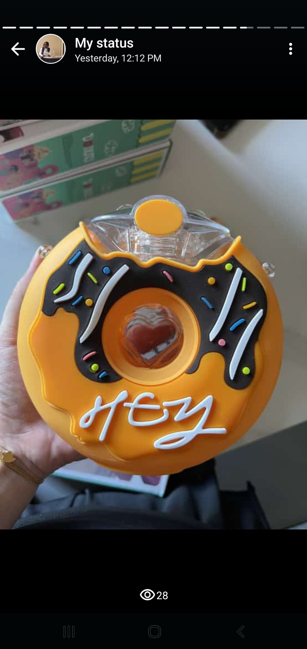Doughnut Bottle, 380ML Cute Portable Silicone PC 145x145mm Water Bottle with Strap for Travel image 8