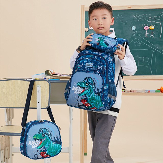 Boys Dinosaur Backpack Set with Lunch Box Pencil Case image 1