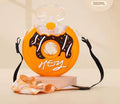 Doughnut Bottle, 380ML Cute Portable Silicone PC 145x145mm Water Bottle with Strap for Travel image 5