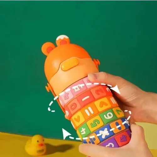 Spin Fun Insulated Mathematics Vacuum Kids Water Bottle - Orange image 5