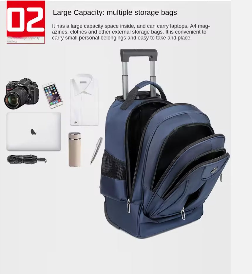 Rolling  Large Capacity Bag Computer Backpack for Overnight Business image 2